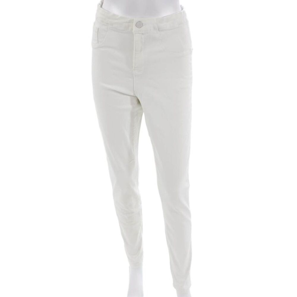 Cenia Womens White Jegging Mid Rise Inseam 30 Size 10